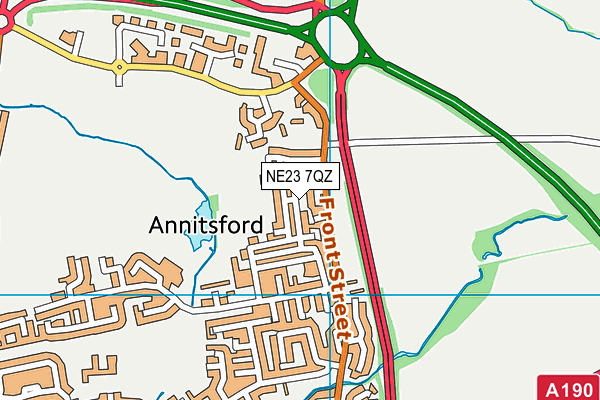 NE23 7QZ map - OS VectorMap District (Ordnance Survey) NE23 7QZ map - OS VectorMap District (Ordnance Survey)