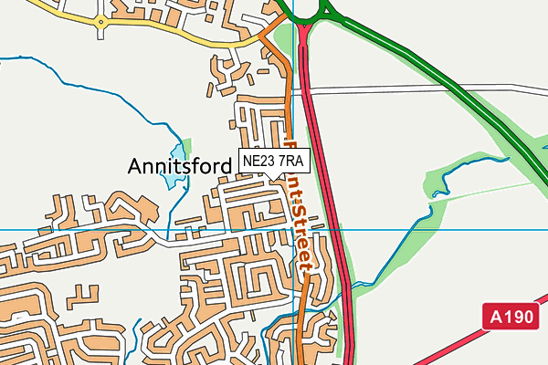 NE23 7RA map - OS VectorMap District (Ordnance Survey) NE23 7RA map - OS VectorMap District (Ordnance Survey)