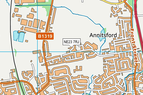 NE23 7RJ map - OS VectorMap District (Ordnance Survey)