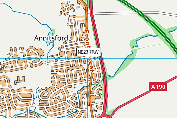 NE23 7RW map - OS VectorMap District (Ordnance Survey) NE23 7RW map - OS VectorMap District (Ordnance Survey)