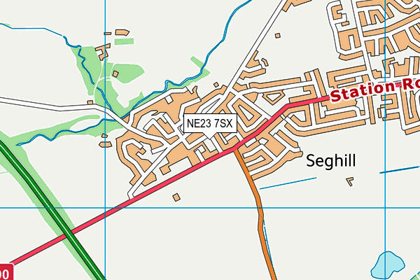 NE23 7SX map - OS VectorMap District (Ordnance Survey) NE23 7SX map - OS VectorMap District (Ordnance Survey)