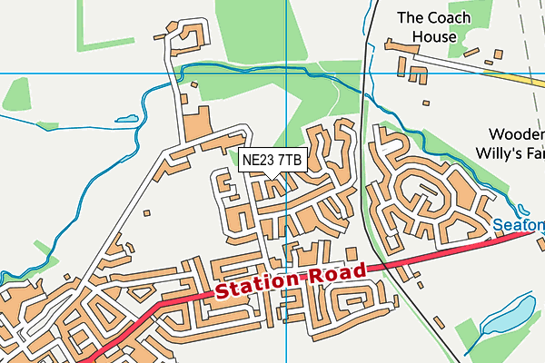 NE23 7TB map - OS VectorMap District (Ordnance Survey) NE23 7TB map - OS VectorMap District (Ordnance Survey)