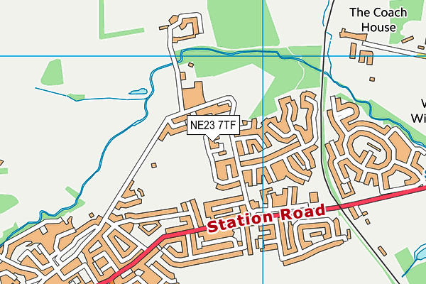 NE23 7TF map - OS VectorMap District (Ordnance Survey) NE23 7TF map - OS VectorMap District (Ordnance Survey)