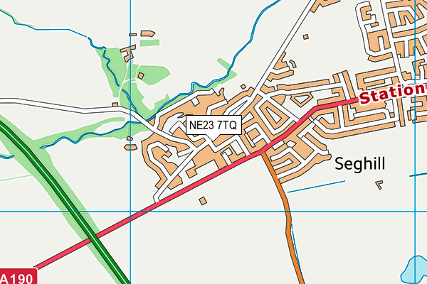 NE23 7TQ map - OS VectorMap District (Ordnance Survey)