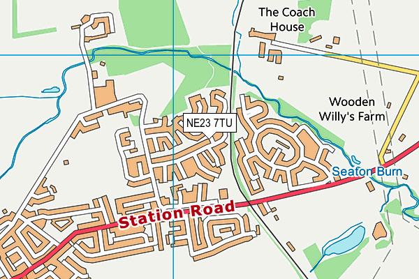 NE23 7TU map - OS VectorMap District (Ordnance Survey)