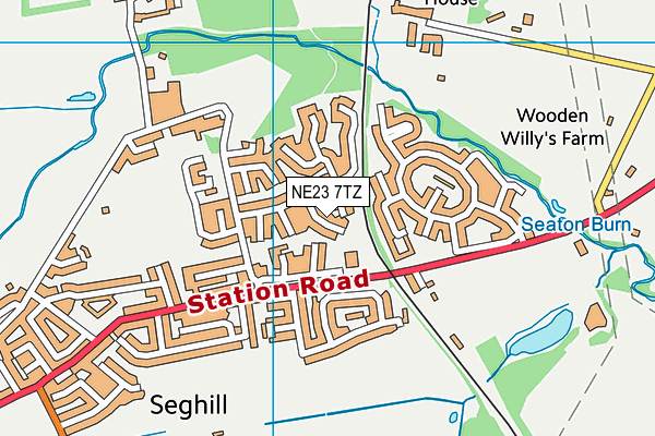NE23 7TZ map - OS VectorMap District (Ordnance Survey) NE23 7TZ map - OS VectorMap District (Ordnance Survey)