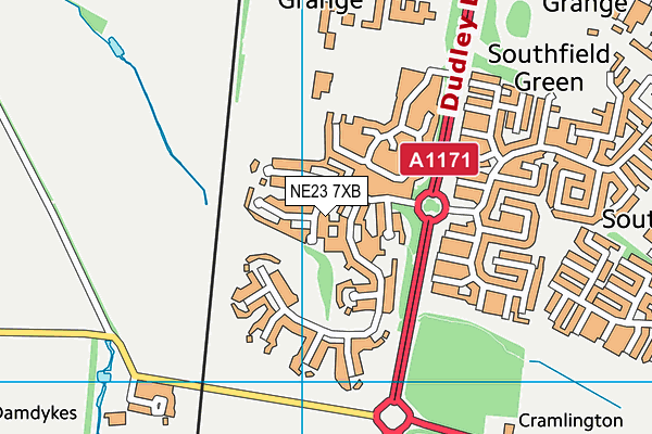 NE23 7XB map - OS VectorMap District (Ordnance Survey) NE23 7XB map - OS VectorMap District (Ordnance Survey)