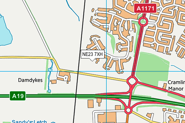 NE23 7XH map - OS VectorMap District (Ordnance Survey) NE23 7XH map - OS VectorMap District (Ordnance Survey)