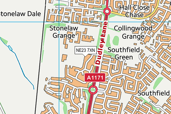 NE23 7XN map - OS VectorMap District (Ordnance Survey) NE23 7XN map - OS VectorMap District (Ordnance Survey)