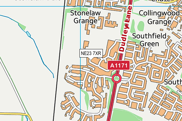 NE23 7XR map - OS VectorMap District (Ordnance Survey) NE23 7XR map - OS VectorMap District (Ordnance Survey)