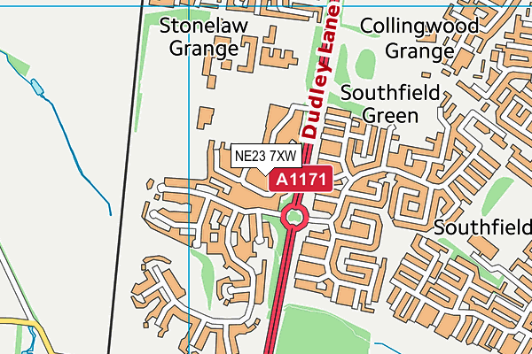 NE23 7XW map - OS VectorMap District (Ordnance Survey) NE23 7XW map - OS VectorMap District (Ordnance Survey)