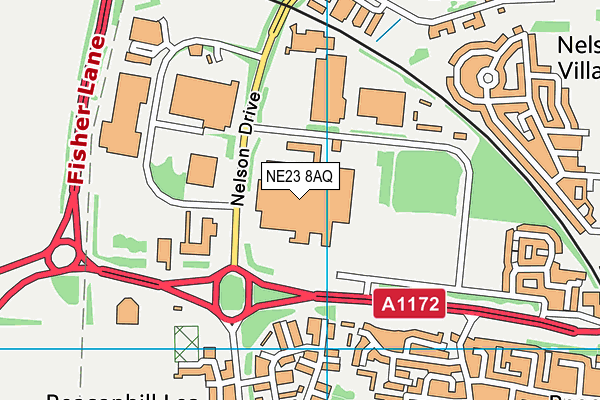 NE23 8AQ map - OS VectorMap District (Ordnance Survey) NE23 8AQ map - OS VectorMap District (Ordnance Survey)