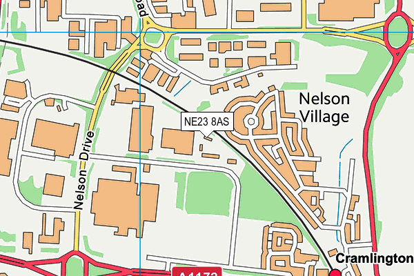 NE23 8AS map - OS VectorMap District (Ordnance Survey) NE23 8AS map - OS VectorMap District (Ordnance Survey)