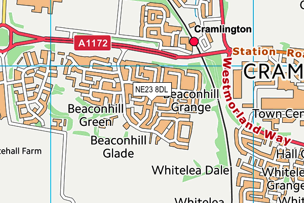 NE23 8DL map - OS VectorMap District (Ordnance Survey) NE23 8DL map - OS VectorMap District (Ordnance Survey)