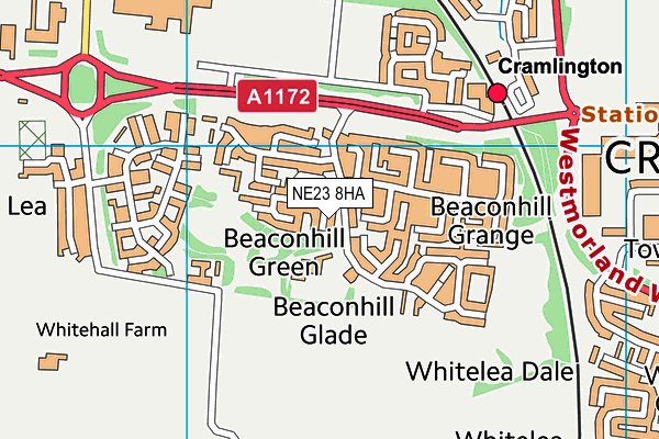 NE23 8HA map - OS VectorMap District (Ordnance Survey) NE23 8HA map - OS VectorMap District (Ordnance Survey)