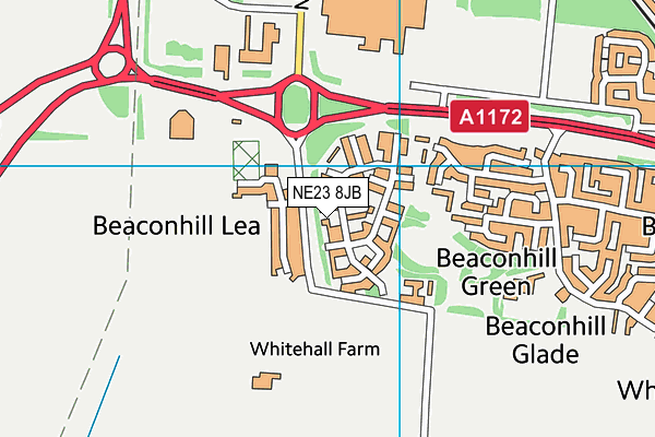NE23 8JB map - OS VectorMap District (Ordnance Survey) NE23 8JB map - OS VectorMap District (Ordnance Survey)