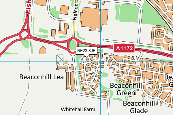 NE23 8JE map - OS VectorMap District (Ordnance Survey) NE23 8JE map - OS VectorMap District (Ordnance Survey)