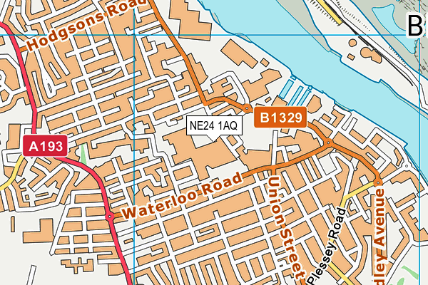 NE24 1AQ map - OS VectorMap District (Ordnance Survey)