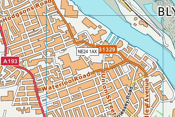 NE24 1AX map - OS VectorMap District (Ordnance Survey) NE24 1AX map - OS VectorMap District (Ordnance Survey)