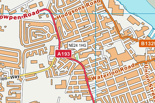 NE24 1HG map - OS VectorMap District (Ordnance Survey)
