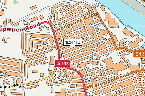 NE24 1HZ map - OS VectorMap District (Ordnance Survey)