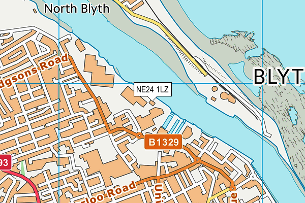 NE24 1LZ map - OS VectorMap District (Ordnance Survey)