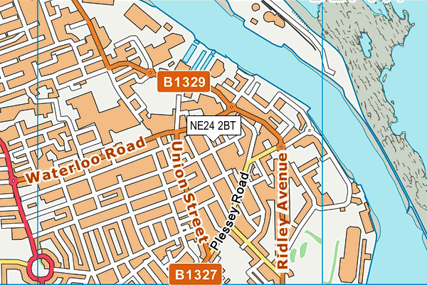 NE24 2BT map - OS VectorMap District (Ordnance Survey) NE24 2BT map - OS VectorMap District (Ordnance Survey)