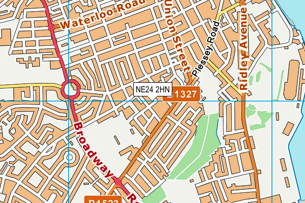 NE24 2HN map - OS VectorMap District (Ordnance Survey) NE24 2HN map - OS VectorMap District (Ordnance Survey)