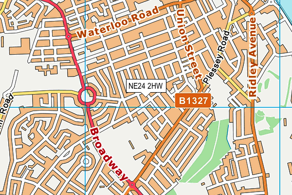 NE24 2HW map - OS VectorMap District (Ordnance Survey) NE24 2HW map - OS VectorMap District (Ordnance Survey)