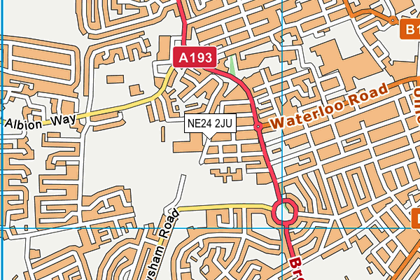 NE24 2JU map - OS VectorMap District (Ordnance Survey) NE24 2JU map - OS VectorMap District (Ordnance Survey)