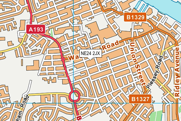 NE24 2JX map - OS VectorMap District (Ordnance Survey)