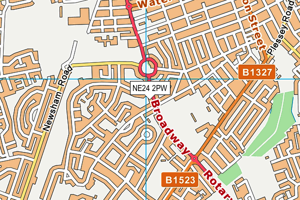 NE24 2PW map - OS VectorMap District (Ordnance Survey) NE24 2PW map - OS VectorMap District (Ordnance Survey)