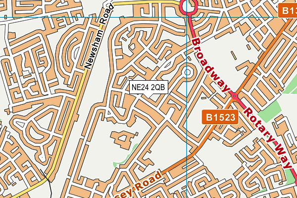 NE24 2QB map - OS VectorMap District (Ordnance Survey) NE24 2QB map - OS VectorMap District (Ordnance Survey)