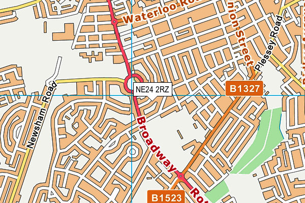 NE24 2RZ map - OS VectorMap District (Ordnance Survey) NE24 2RZ map - OS VectorMap District (Ordnance Survey)