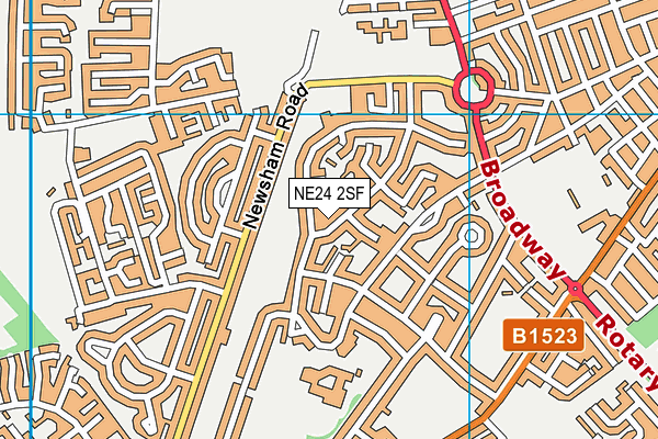 NE24 2SF map - OS VectorMap District (Ordnance Survey) NE24 2SF map - OS VectorMap District (Ordnance Survey)