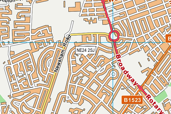 NE24 2SJ map - OS VectorMap District (Ordnance Survey) NE24 2SJ map - OS VectorMap District (Ordnance Survey)