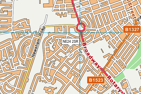 NE24 2SR map - OS VectorMap District (Ordnance Survey) NE24 2SR map - OS VectorMap District (Ordnance Survey)
