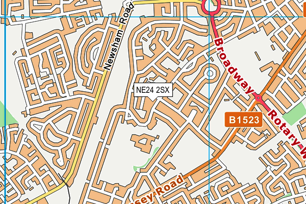NE24 2SX map - OS VectorMap District (Ordnance Survey) NE24 2SX map - OS VectorMap District (Ordnance Survey)
