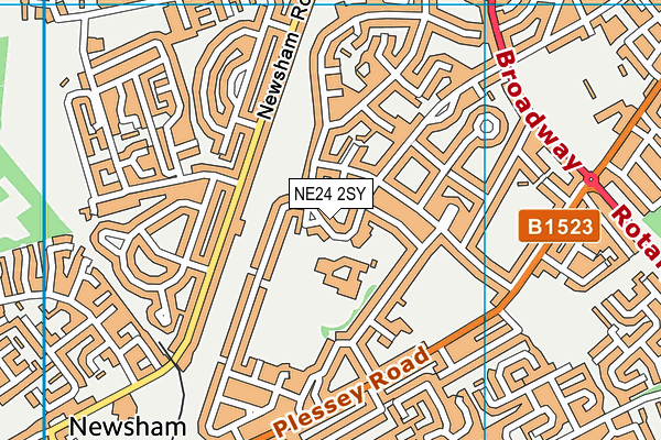NE24 2SY map - OS VectorMap District (Ordnance Survey)