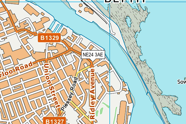 NE24 3AE map - OS VectorMap District (Ordnance Survey) NE24 3AE map - OS VectorMap District (Ordnance Survey)