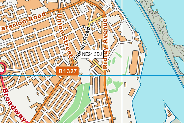 NE24 3DJ map - OS VectorMap District (Ordnance Survey)