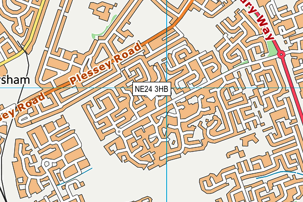 NE24 3HB map - OS VectorMap District (Ordnance Survey) NE24 3HB map - OS VectorMap District (Ordnance Survey)