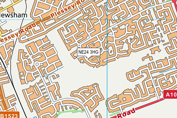 NE24 3HG map - OS VectorMap District (Ordnance Survey) NE24 3HG map - OS VectorMap District (Ordnance Survey)