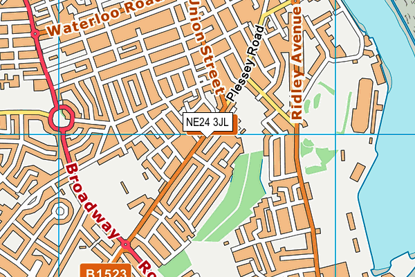NE24 3JL map - OS VectorMap District (Ordnance Survey) NE24 3JL map - OS VectorMap District (Ordnance Survey)