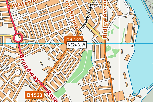 NE24 3JW map - OS VectorMap District (Ordnance Survey) NE24 3JW map - OS VectorMap District (Ordnance Survey)