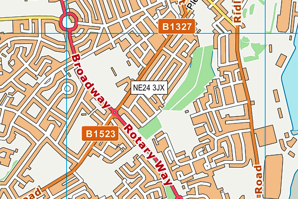 NE24 3JX map - OS VectorMap District (Ordnance Survey) NE24 3JX map - OS VectorMap District (Ordnance Survey)