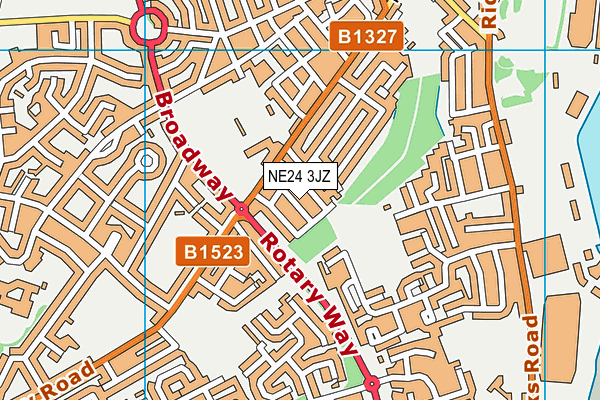 NE24 3JZ map - OS VectorMap District (Ordnance Survey) NE24 3JZ map - OS VectorMap District (Ordnance Survey)