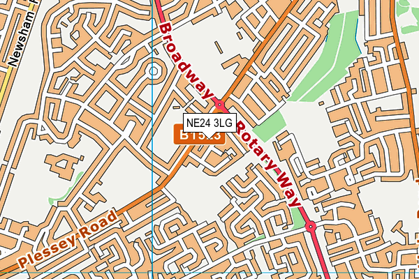 NE24 3LG map - OS VectorMap District (Ordnance Survey) NE24 3LG map - OS VectorMap District (Ordnance Survey)