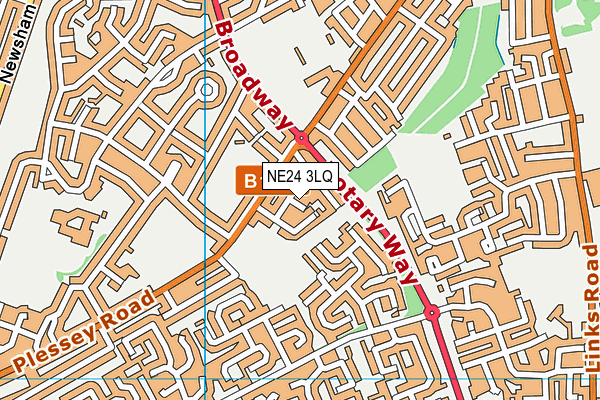 NE24 3LQ map - OS VectorMap District (Ordnance Survey) NE24 3LQ map - OS VectorMap District (Ordnance Survey)