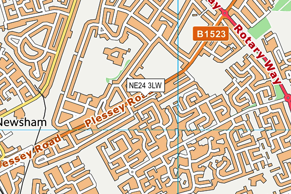 NE24 3LW map - OS VectorMap District (Ordnance Survey) NE24 3LW map - OS VectorMap District (Ordnance Survey)
